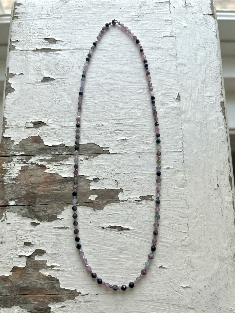 Semi Precious Faceted Pink Tourmaline Beaded Necklace